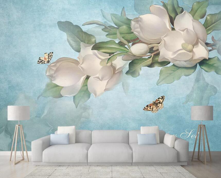 3D White Flowers 576 Wall Murals Wallpaper AJ Wallpaper 2 