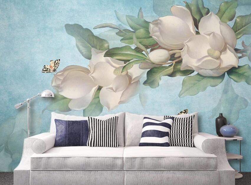 3D White Flowers 576 Wall Murals Wallpaper AJ Wallpaper 2 