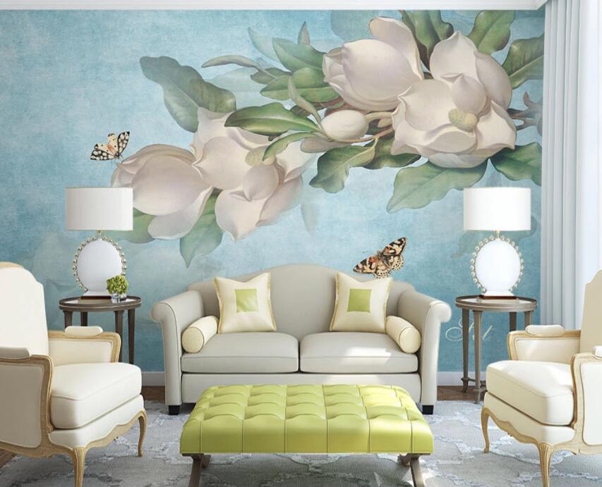 3D White Flowers 576 Wall Murals Wallpaper AJ Wallpaper 2 