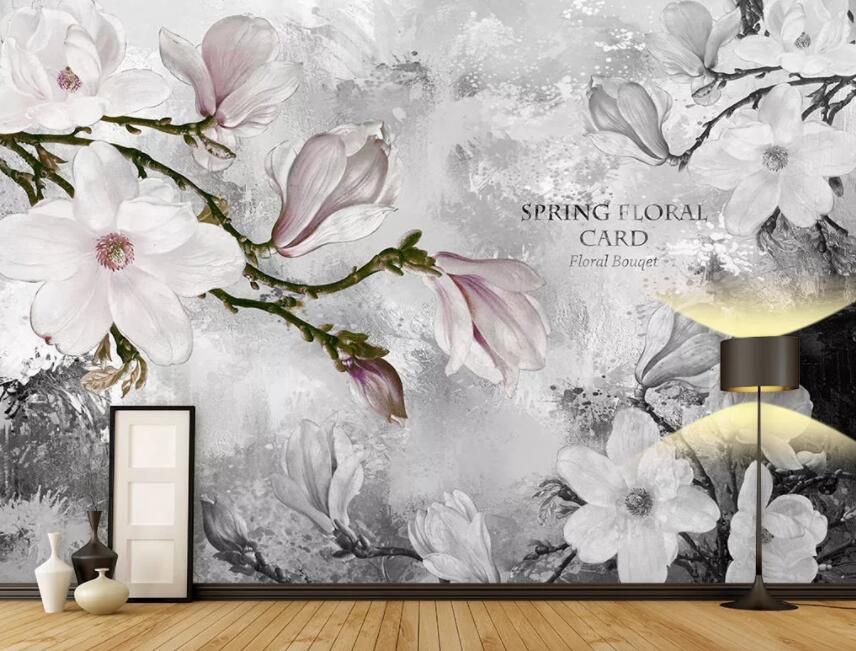 3D White Flowers 569 Wall Murals Wallpaper AJ Wallpaper 2 