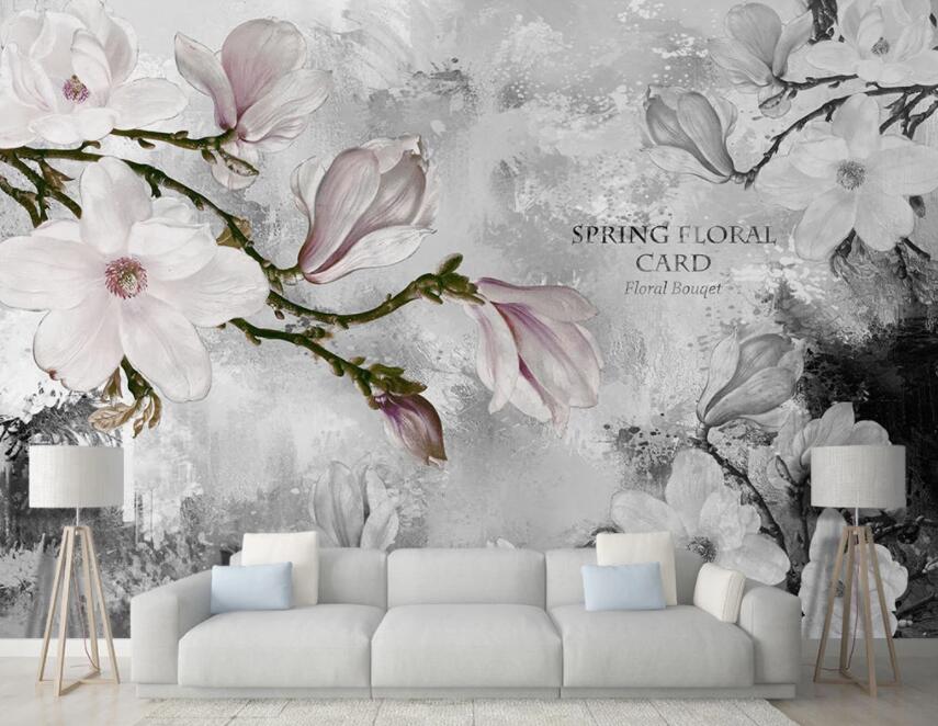 3D White Flowers 569 Wall Murals Wallpaper AJ Wallpaper 2 