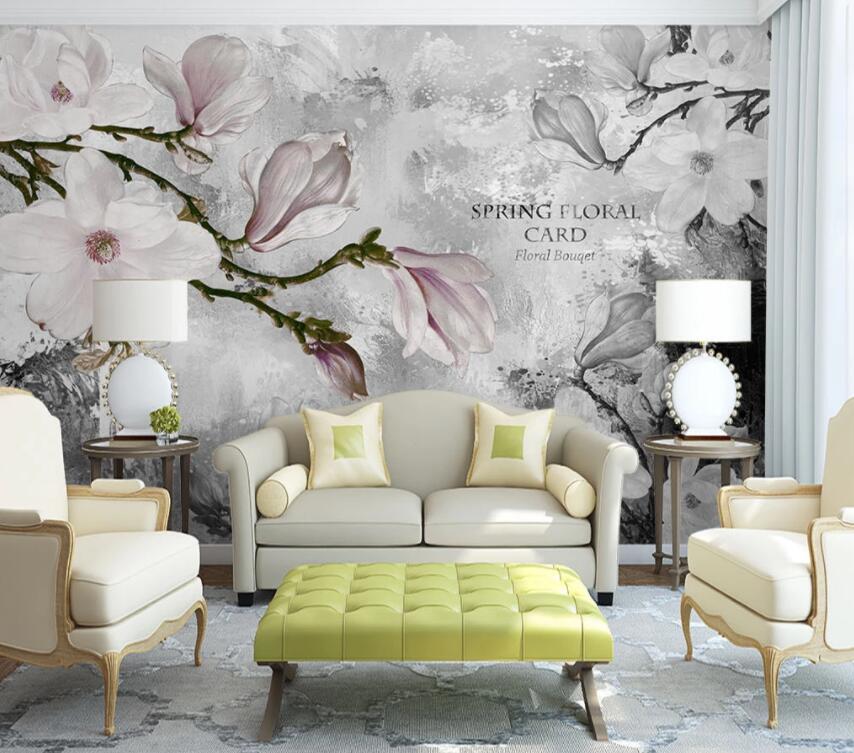 3D White Flowers 569 Wall Murals Wallpaper AJ Wallpaper 2 