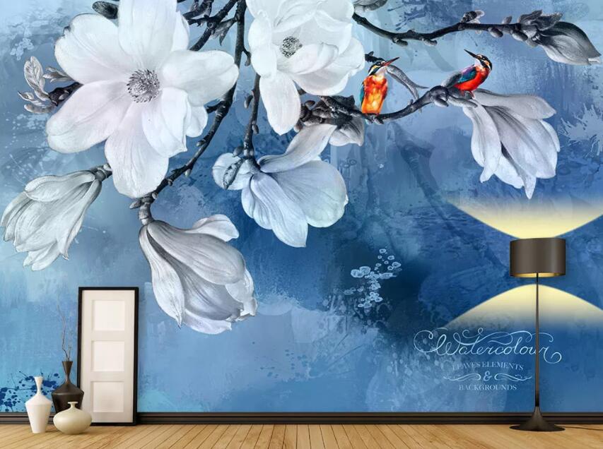 3D Flower Magpie WG768 Wall Murals