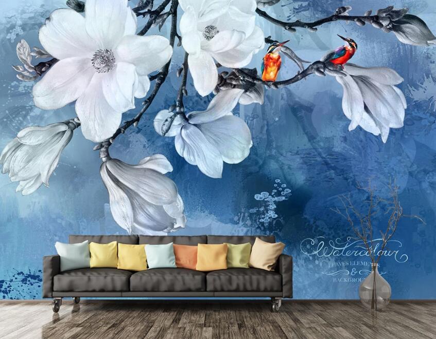 3D White Flowers 568 Wall Murals Wallpaper AJ Wallpaper 2 