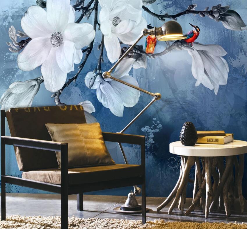 3D Flower Magpie WG768 Wall Murals