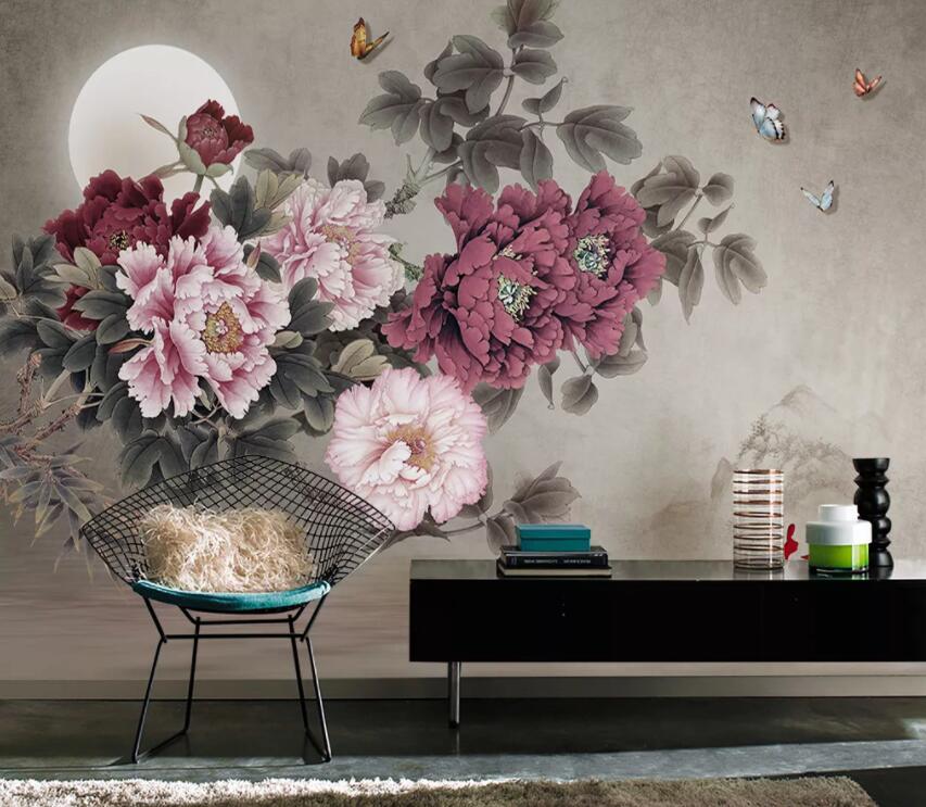 3D Moon Flower WG752 Wall Murals