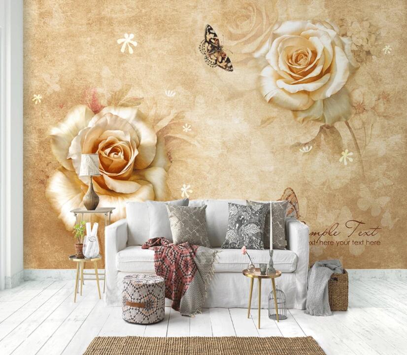 3D Flower Butterfly 515 Wall Murals Wallpaper AJ Wallpaper 2 