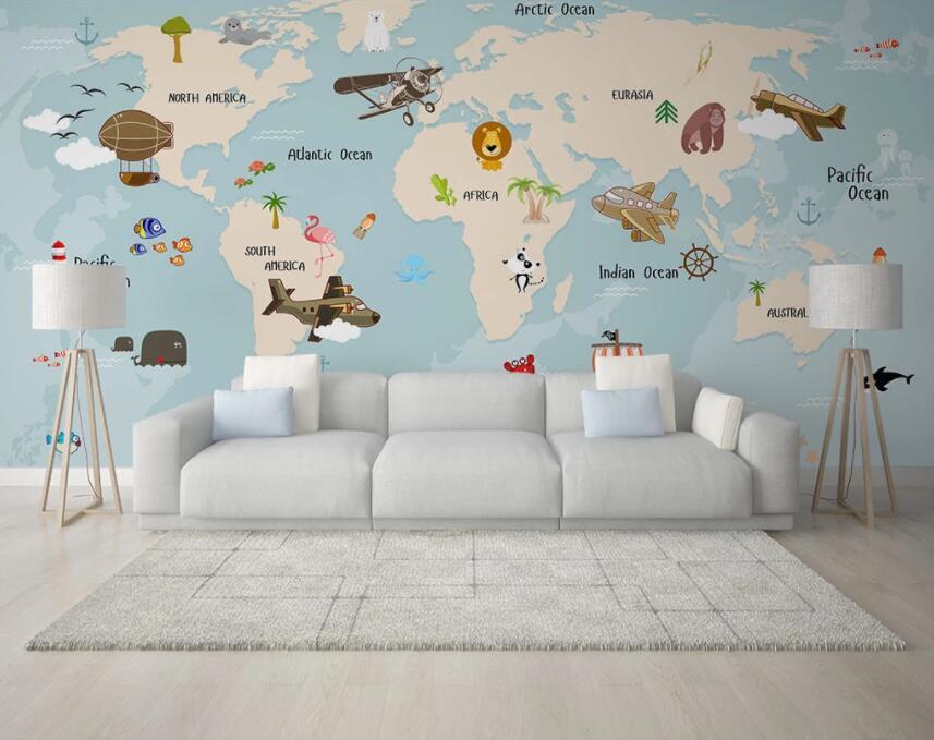 3D Animal Map 503 Wall Murals Wallpaper AJ Wallpaper 2 