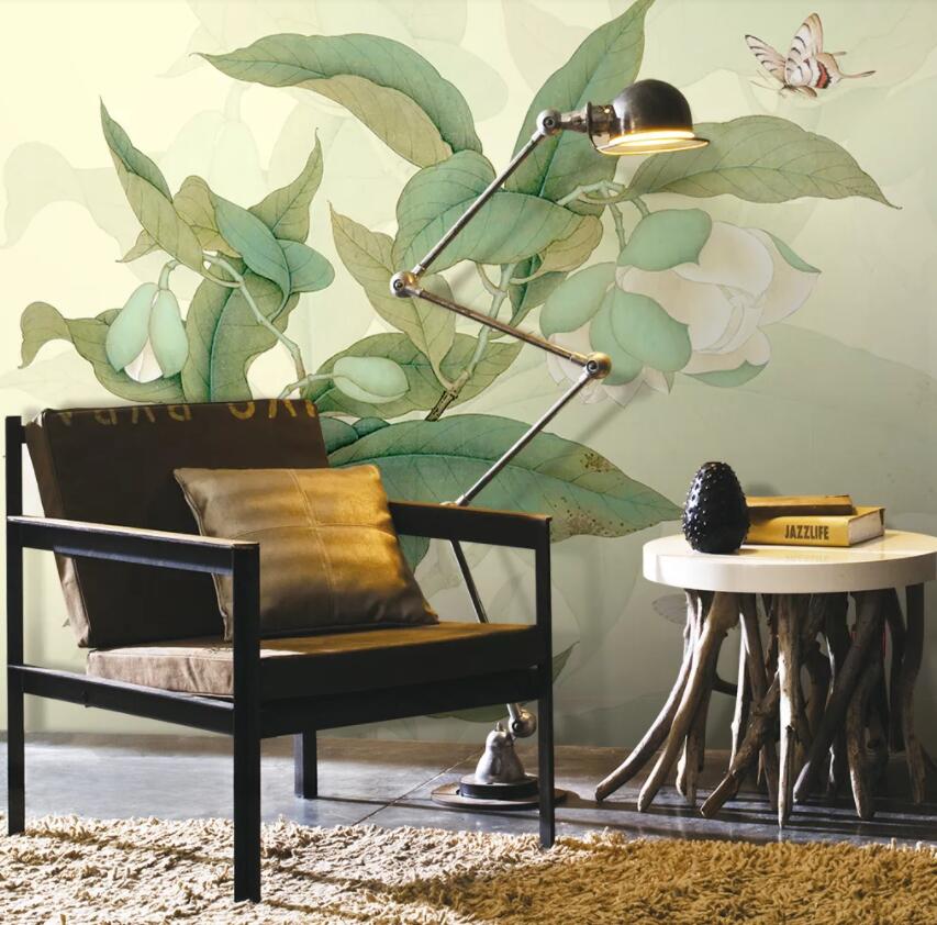 3D Painted Leaves WG740 Wall Murals