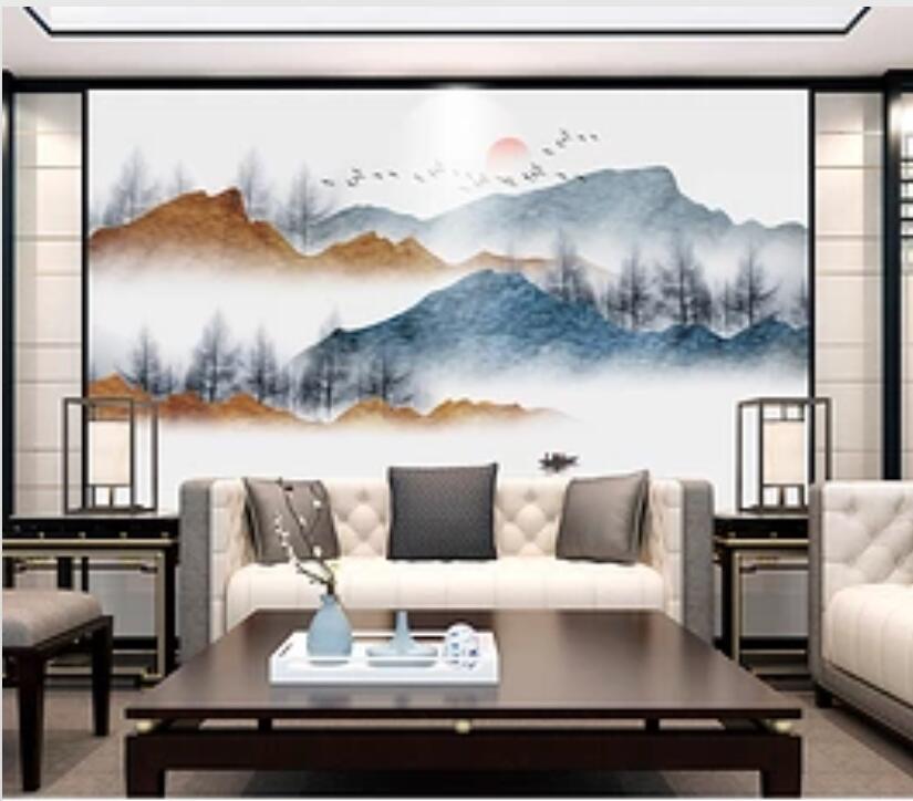 3D Hillside Sun WG1105 Wall Murals