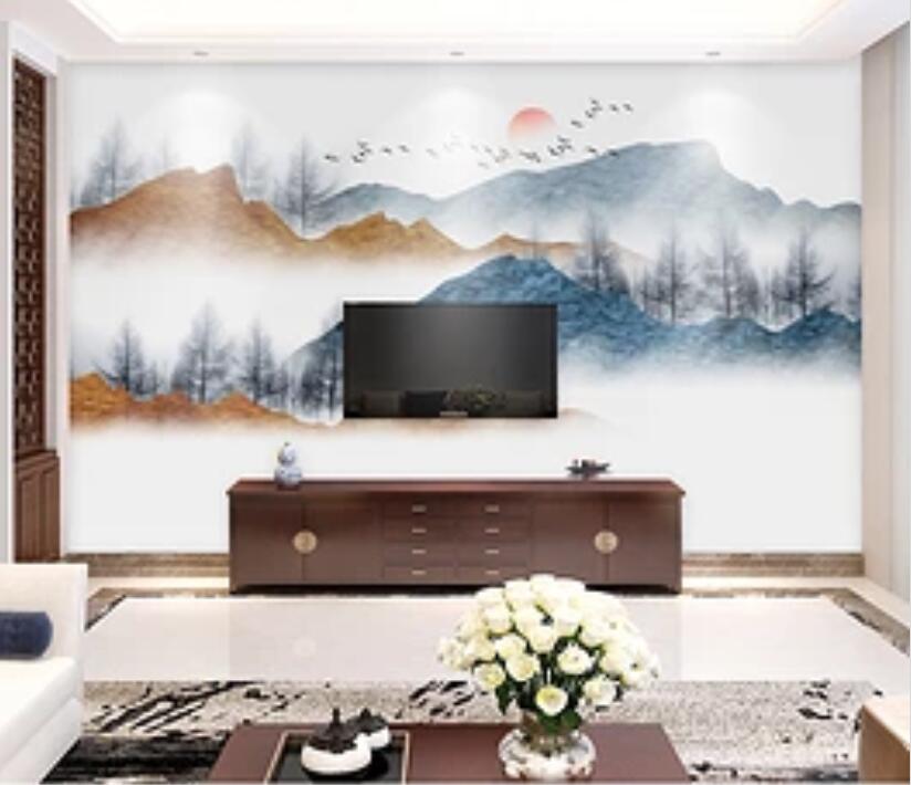 3D Hillside Sun WG1105 Wall Murals