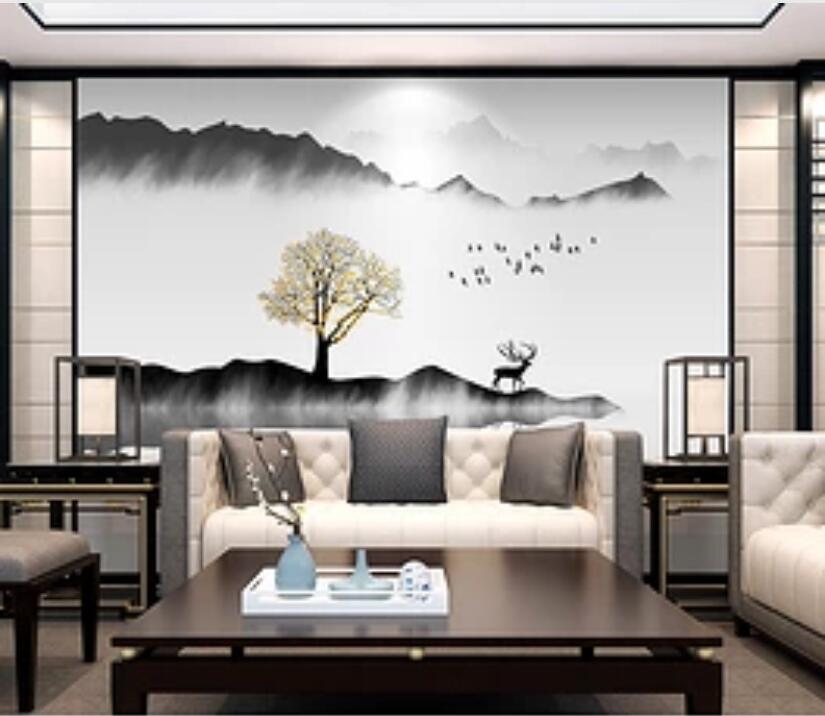 3D Ink Mountain WG817 Wall Murals