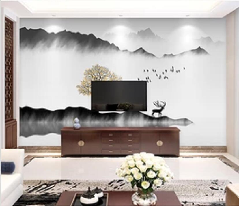 3D Ink Mountain WG817 Wall Murals