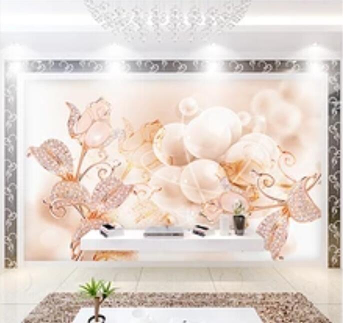 3D Pink Pearl WG614 Wall Murals