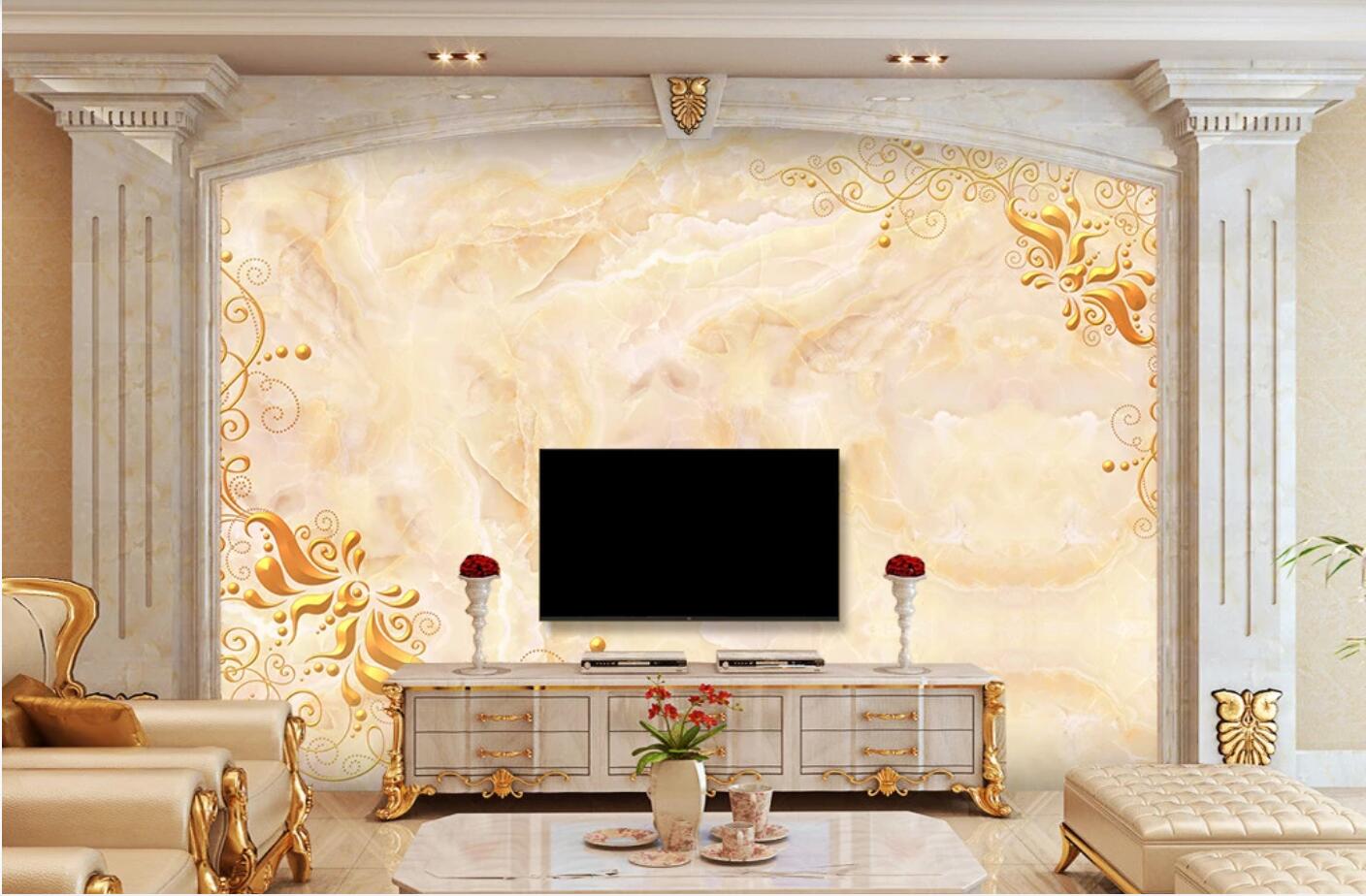 3D Golden Pattern WG93 Wall Murals Wallpaper AJ Wallpaper 2 