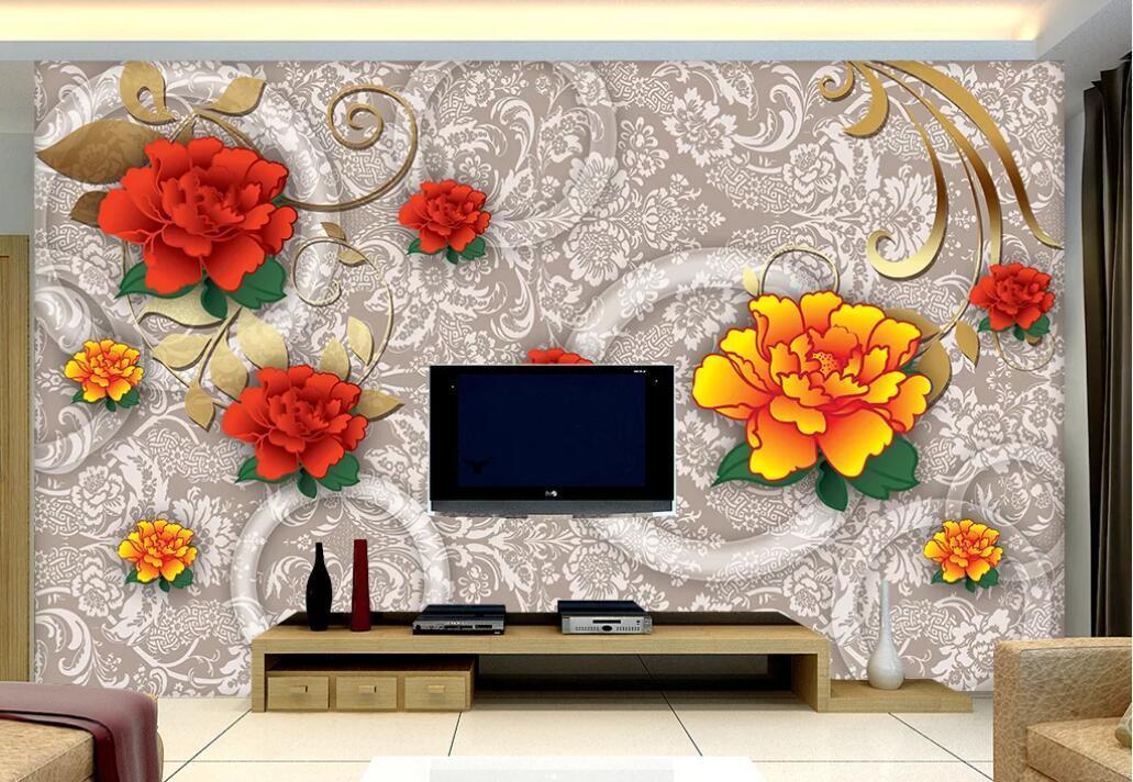 3D Flowers 915 Wall Murals Wallpaper AJ Wallpaper 2 