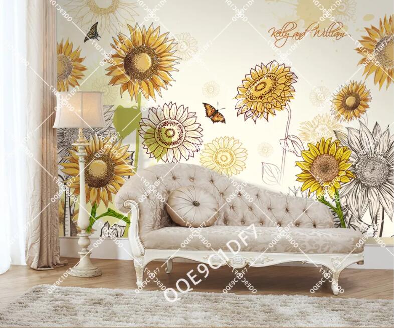 3D Sunflower 391 Wall Murals Wallpaper AJ Wallpaper 2 