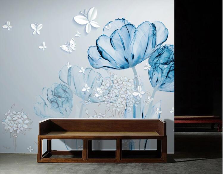 3D Blue Transparent WG902 Wall Murals