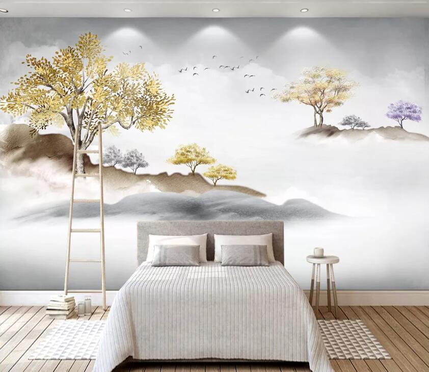 3D Yellow Tree WC2635 Wall Murals