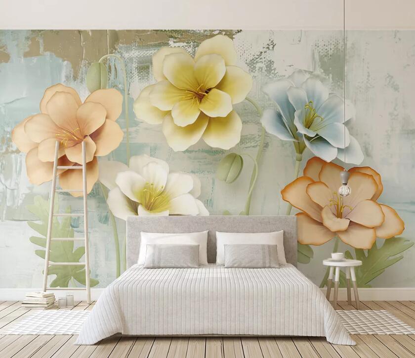 3D Colored Flower WC2630 Wall Murals