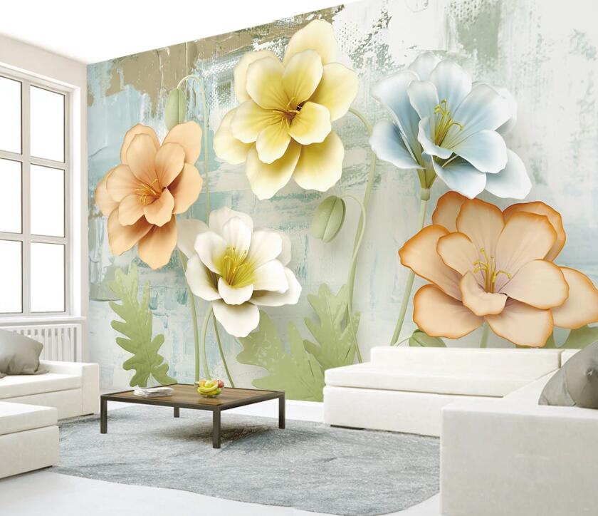 3D Colored Flower WC2630 Wall Murals