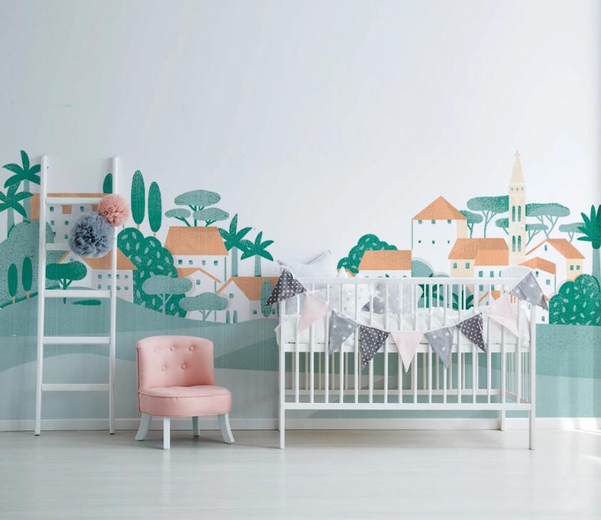 3D House Tree WC2599 Wall Murals