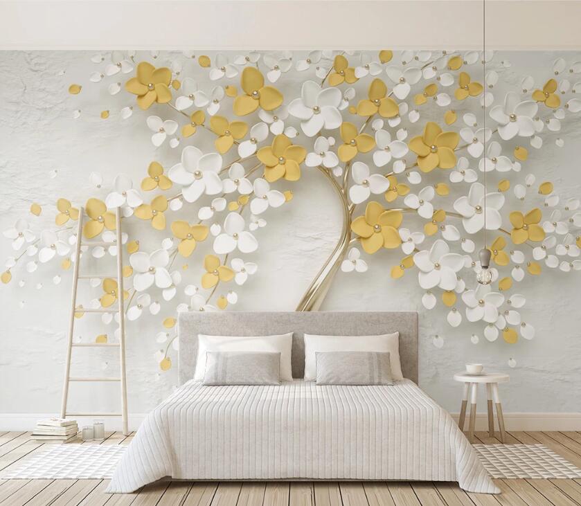 3D Pearl Flower WC2595 Wall Murals