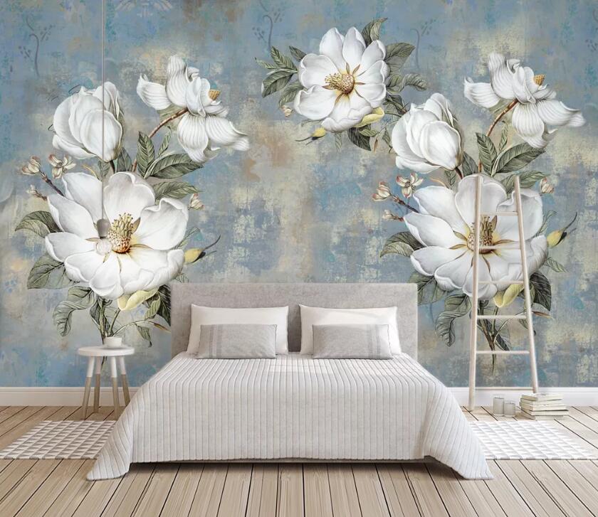 3D White Flower WC2545 Wall Murals