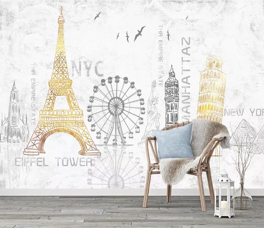 3D Lovely Tower WC45 Wall Murals Wallpaper AJ Wallpaper 2 