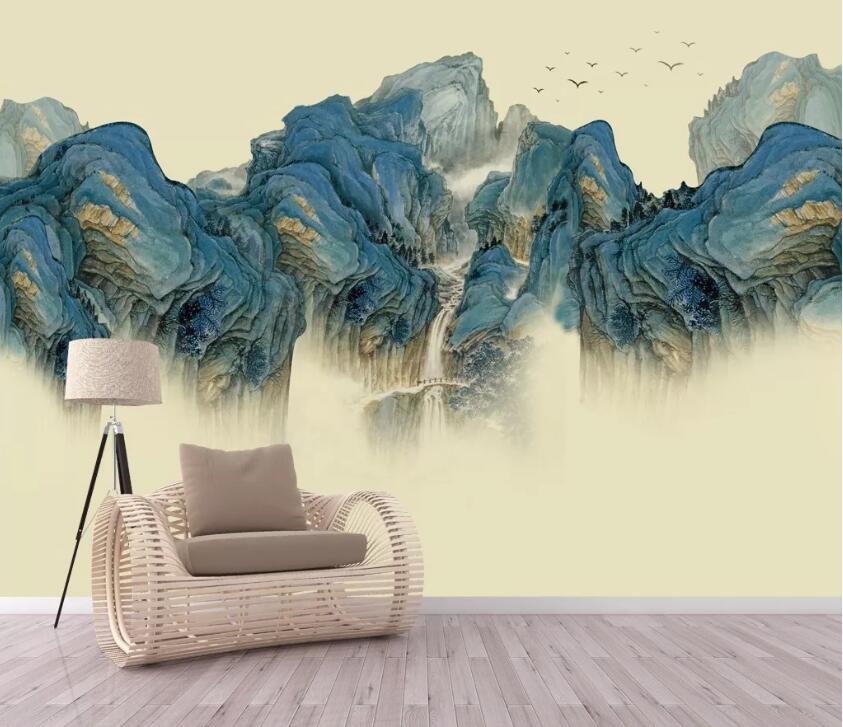 3D Blue Mountain WC2498 Wall Murals