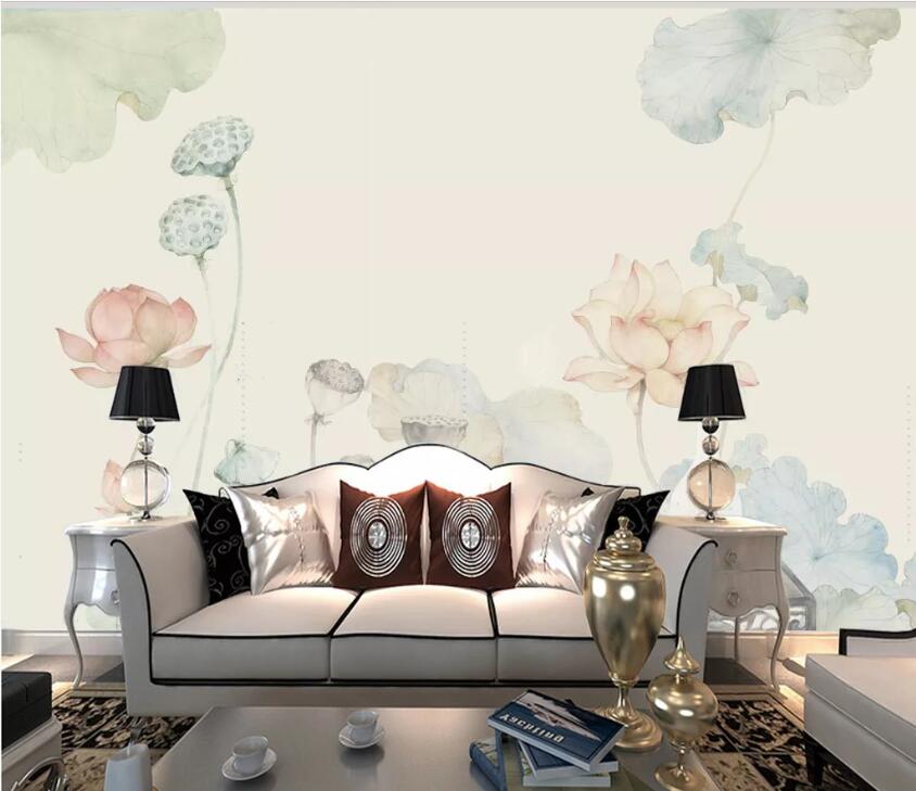 3D Ink Lotus Seed WC2469 Wall Murals