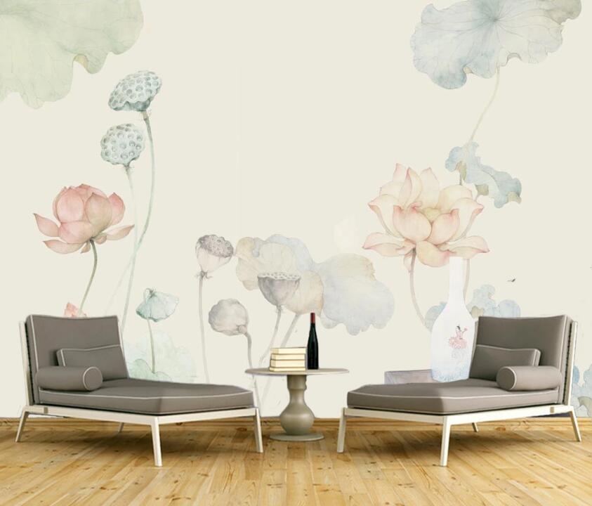 3D Ink Lotus Seed WC2469 Wall Murals