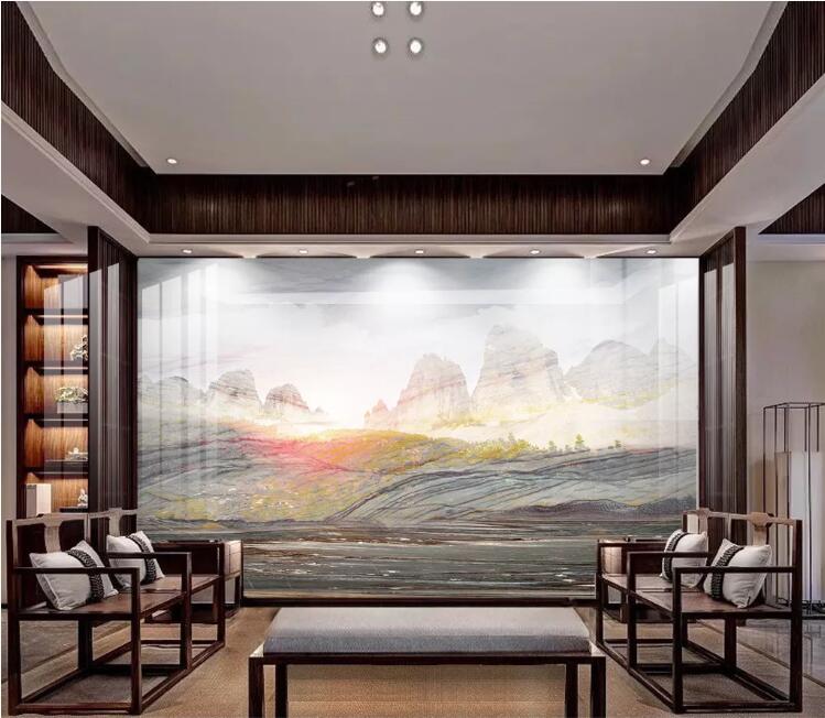 3D Sunset Mountain WC2459 Wall Murals