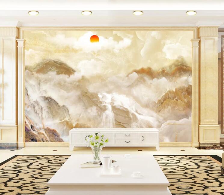 3D Sun Waterfall WC2460 Wall Murals