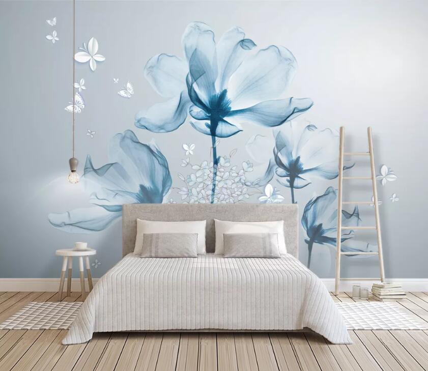 3D Blue Transparent WC2382 Wall Murals