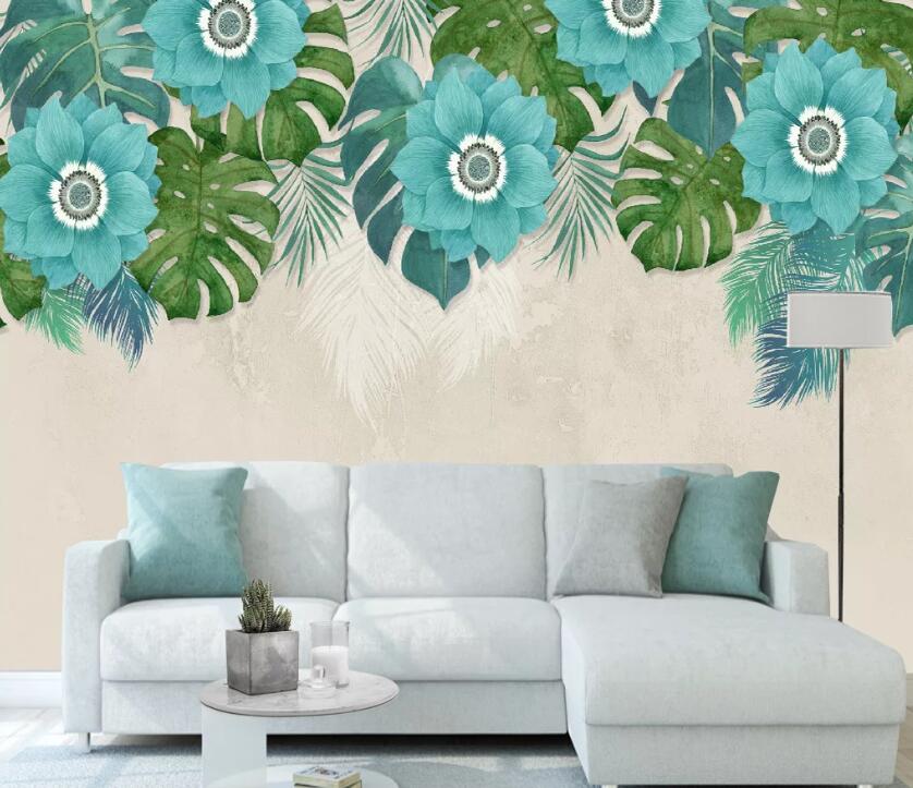 3D Blue Lotus WC2380 Wall Murals