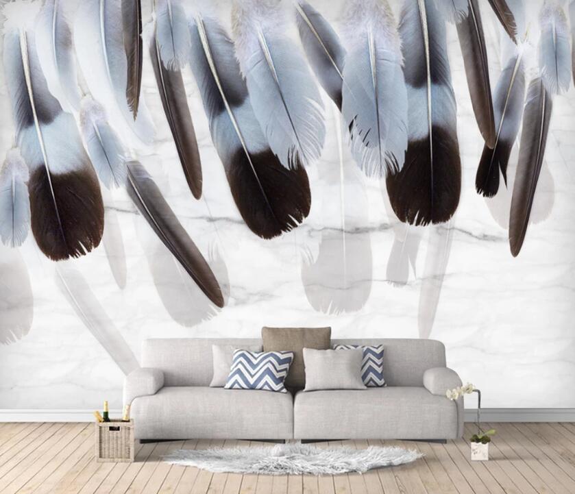 3D Gray Feather WC63 Wall Murals Wallpaper AJ Wallpaper 2 