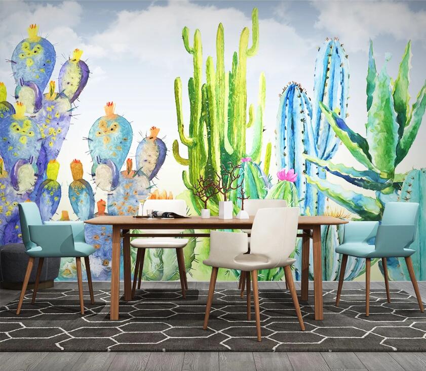 3D Plant Cactus WC2365 Wall Murals