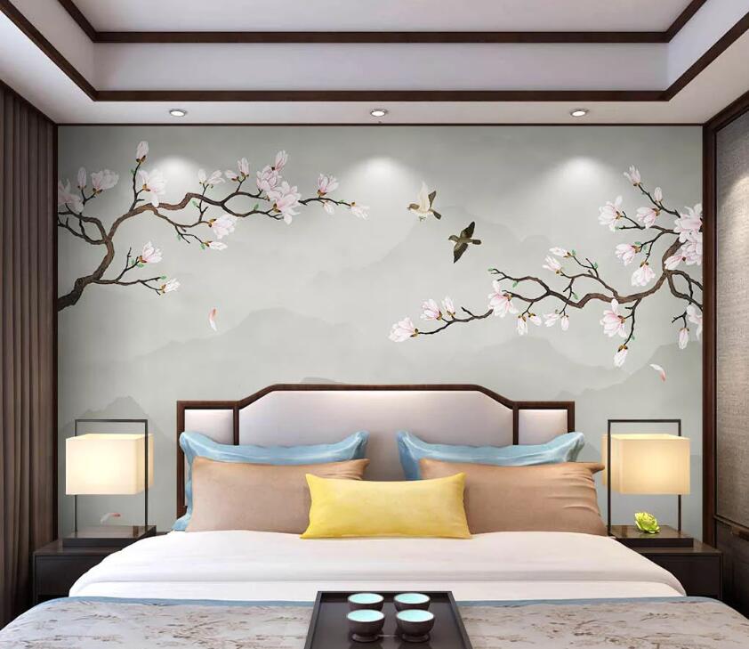 3D Bird Petals WC2363 Wall Murals