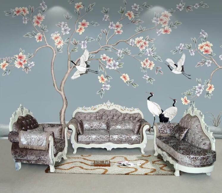 3D Flower Bird WC28 Wall Murals Wallpaper AJ Wallpaper 2 