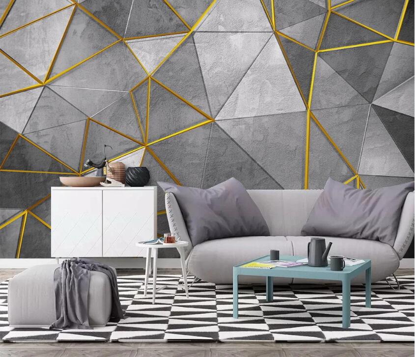 3D Gray Geometry WC55 Wall Murals Wallpaper AJ Wallpaper 2 