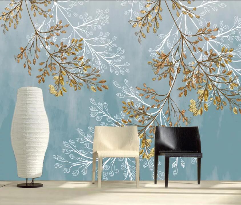 3D Painting Leaves WC2309 Wall Murals