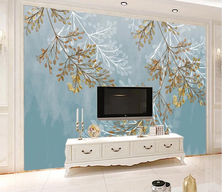 3D Painting Leaves WC2309 Wall Murals