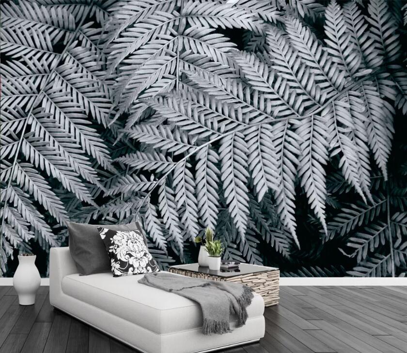 3D Black Leaves WC2306 Wall Murals