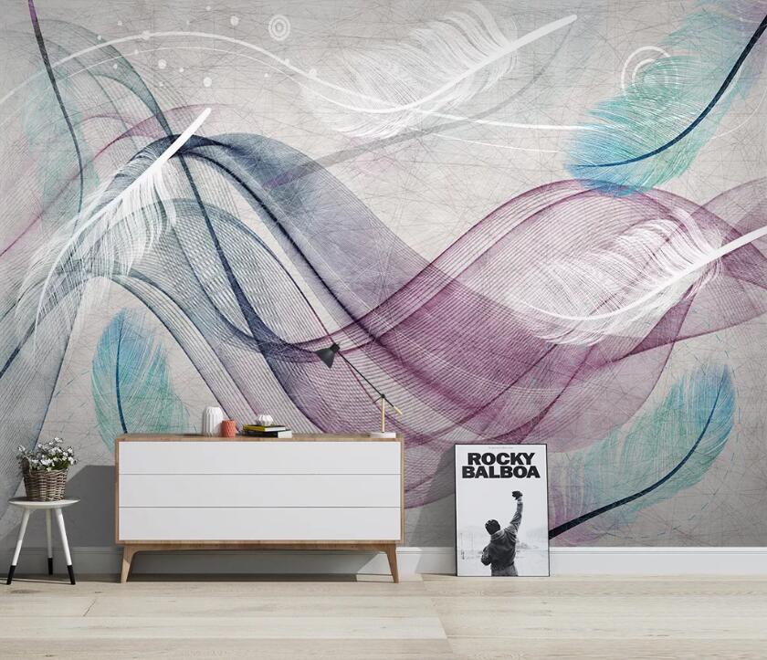 3D Colored Feather WC76 Wall Murals Wallpaper AJ Wallpaper 2 