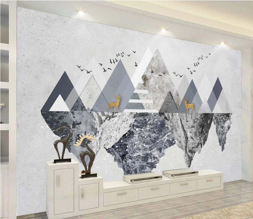 3D Triangle Deer WC1868 Wall Murals