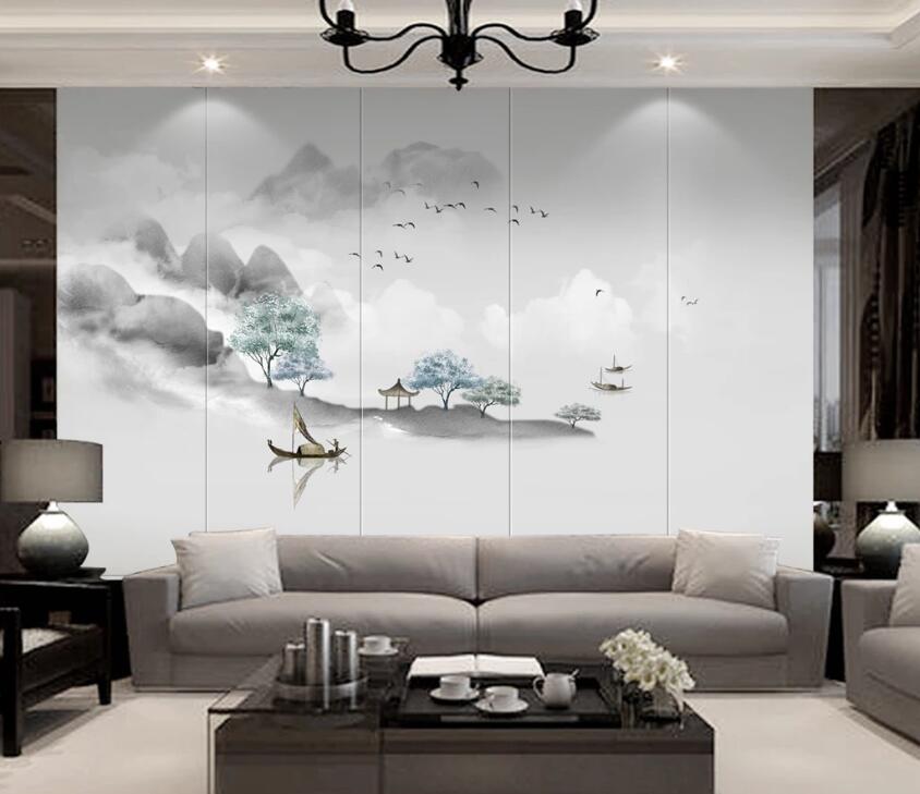 3D Beautiful Mountain River WC16 Wall Murals