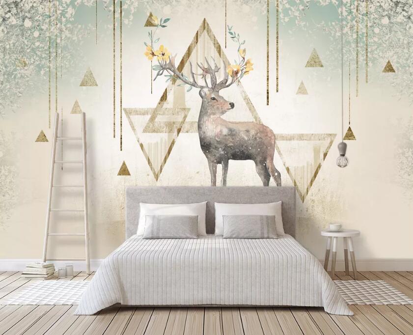 3D Geometric Elk WC57 Wall Murals Wallpaper AJ Wallpaper 2 