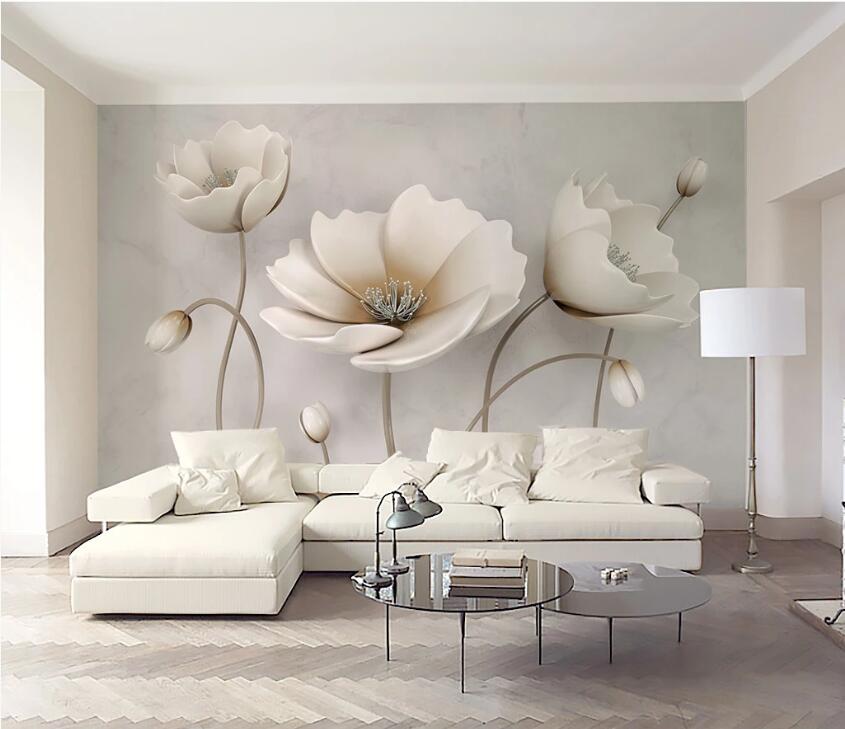 3D White Lotus WC1706 Wall Murals