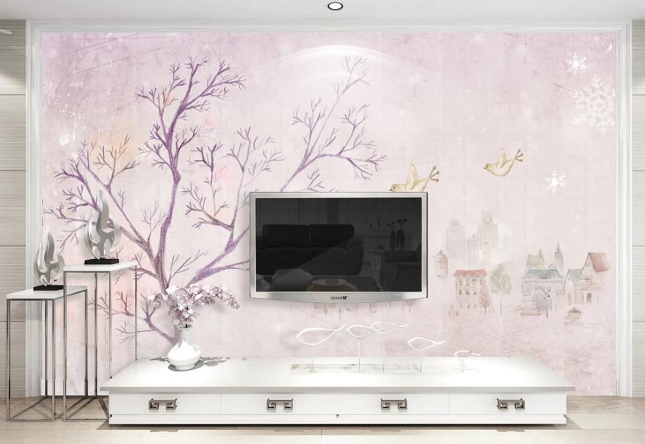 3D Snowflake Bird WC1631 Wall Murals